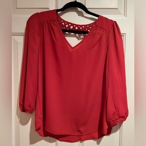 NWOT Orange V-Neck Blouse (Stitch Fix) Size S